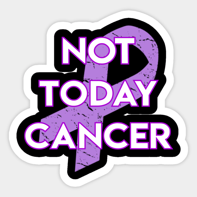 Not Today Cancer Lavender Ribbon Sticker by jpmariano